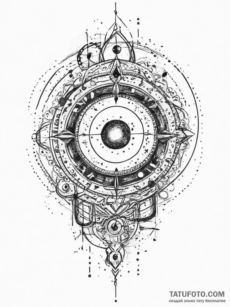 Tattoo sketch cosmic identity, concept art fo... - эскиз тату (№1756603522_0, 31.08.2025 01:25) — Tatufoto.com
