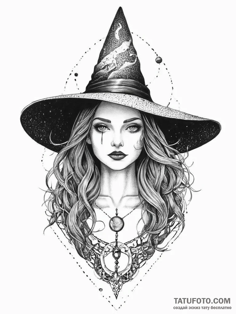 Tattoo sketch witch tattoo, tattoo drawing ou... - эскиз тату (№1756604921_0, 31.08.2025 01:48) — Tatufoto.com