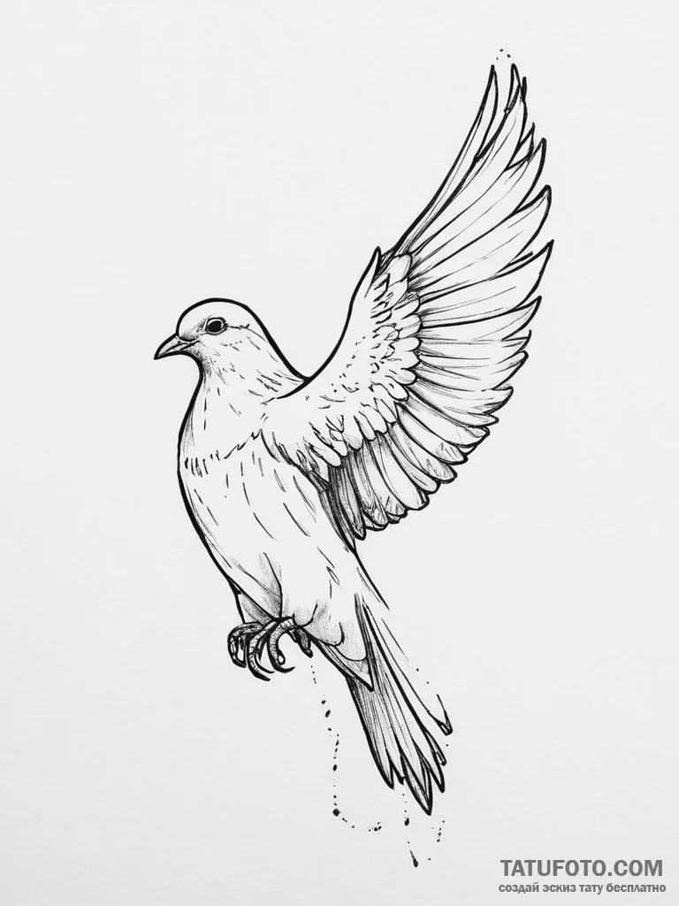 Tattoo sketch puns a pigeon that says "i'm a... - эскиз тату (№1756605738_0, 31.08.2025 02:02) — Tatufoto.com