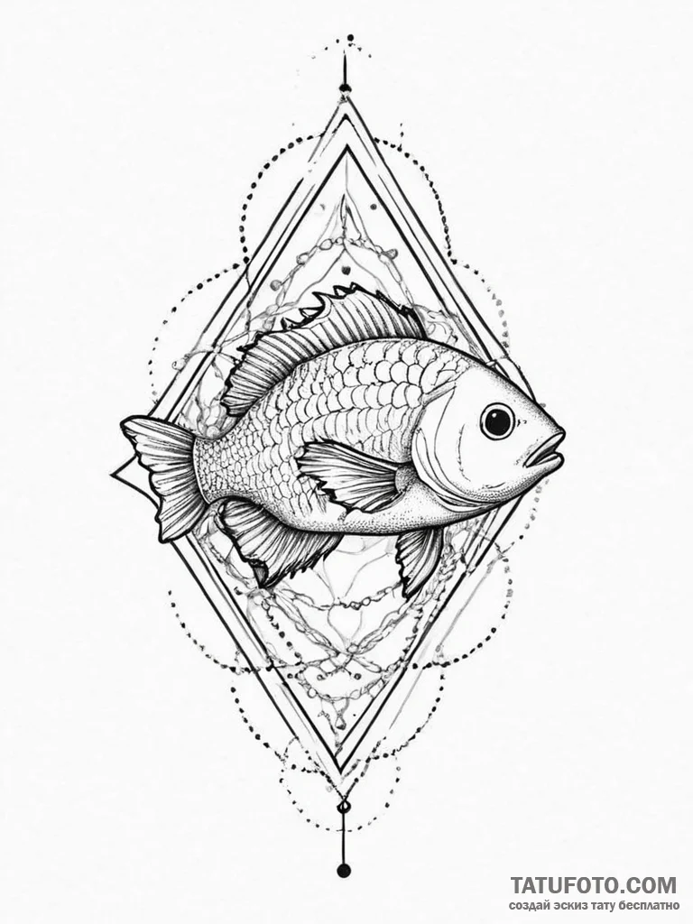 Tattoo sketch new school рыба, ink illustrati... - эскиз тату (№1756605933_0, 31.08.2025 02:05) — Tatufoto.com