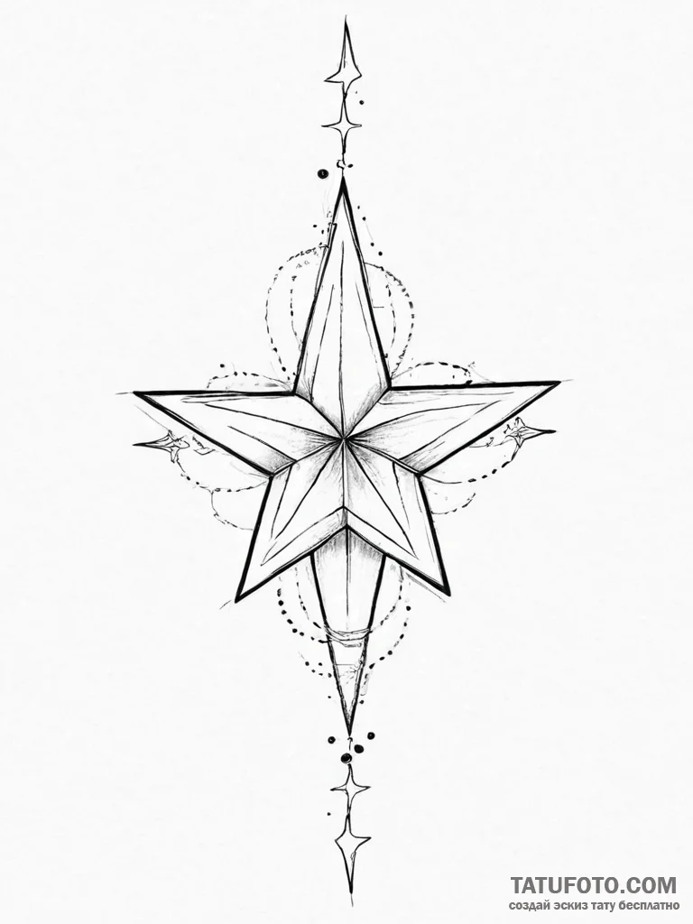 Tattoo sketch звезды - эскиз тату (№1756607571_0, 31.08.2025 02:32) — Tatufoto.com