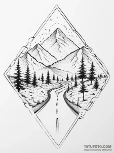 Tattoo sketch road - эскиз тату (№1756608373_0, 31.08.2025 02:46) — Tatufoto.com