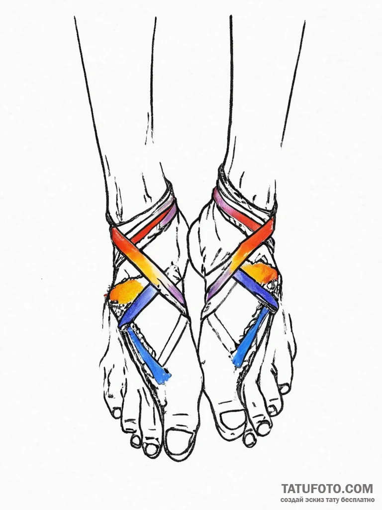 Tattoo sketch sensual feet in a dance, concep... - эскиз тату (№1756609186_0, 31.08.2025 02:59) — Tatufoto.com