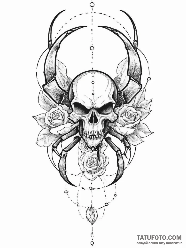 Tattoo sketch water scorpion, tattoo drawing... - эскиз тату (№1756610785_0, 31.08.2025 03:26) — Tatufoto.com