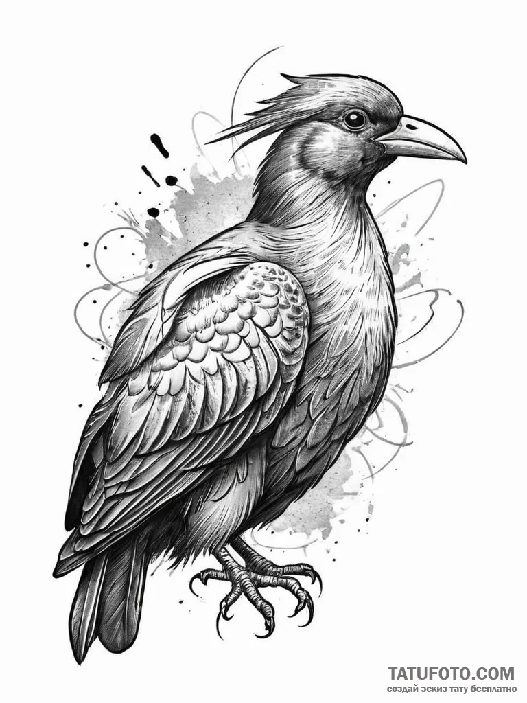 Tattoo sketch takahe, tattoo sketch design, n... - эскиз тату (№1756611382_0, 31.08.2025 03:36) — Tatufoto.com