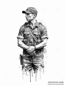 Tattoo sketch soldier with a knot, tattoo dra... - эскиз тату (№1756612778_0, 31.08.2025 03:59) — Tatufoto.com