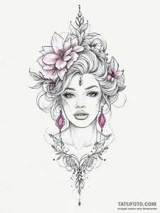 Tattoo sketch pink - эскиз тату (№1756614190_0, 31.08.2025 04:23) — Tatufoto.com