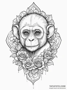 Tattoo sketch capuchin monkey, tattoo sketch... - эскиз тату (№1756614385_0, 31.08.2025 04:26) — Tatufoto.com