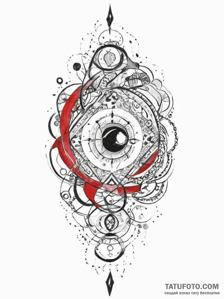 Tattoo sketch cosmic creation, ink illustrati... - эскиз тату (№1756616789_0, 31.08.2025 05:06) — Tatufoto.com