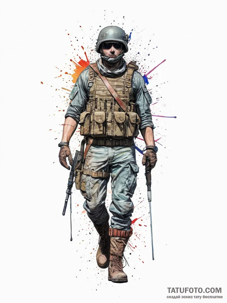 Tattoo sketch soldier with a pen, tattoo draw... - эскиз тату (№1756617579_0, 31.08.2025 05:19) — Tatufoto.com