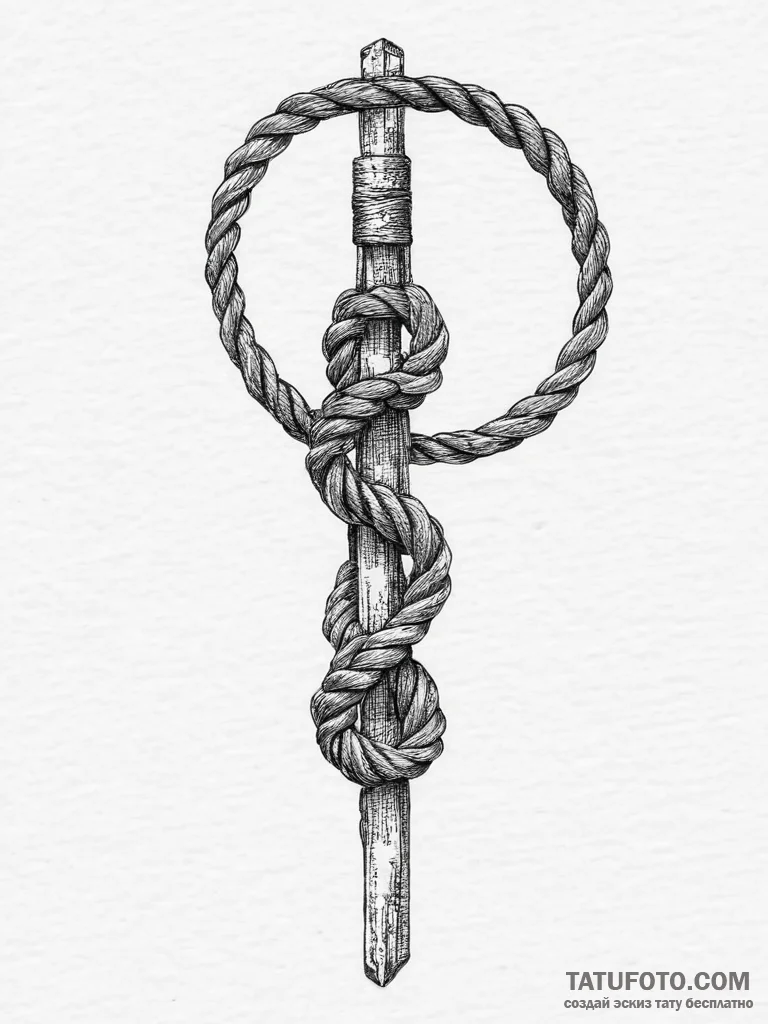 Tattoo sketch rope, ink illustration for tatt... - эскиз тату (№1756619586_0, 31.08.2025 05:53) — Tatufoto.com
