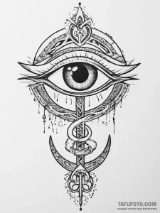Tattoo sketch eye of horus and ankh - эскиз тату (№1756620381_0, 31.08.2025 06:06) — Tatufoto.com
