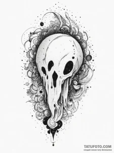Tattoo sketch cosmic ghost, tattoo flash shee... - эскиз тату (№1756620596_0, 31.08.2025 06:09) — Tatufoto.com