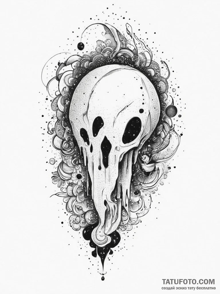 Tattoo sketch cosmic ghost, tattoo flash shee... - эскиз тату (№1756620596_0, 31.08.2025 06:09) — Tatufoto.com