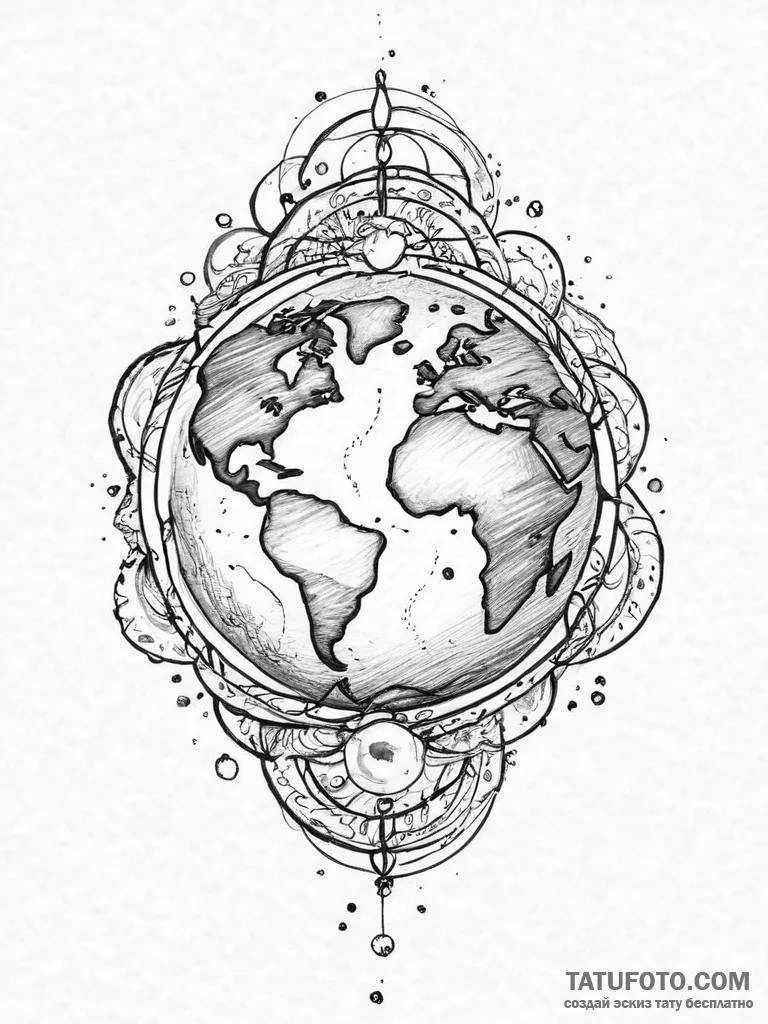Tattoo sketch sacred earth, artistic tattoo s... - эскиз тату (№1756621004_0, 31.08.2025 06:16) — Tatufoto.com