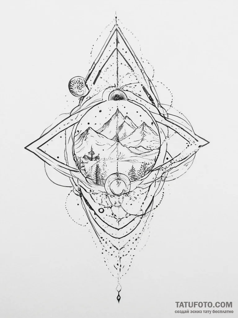 Tattoo sketch universe - эскиз тату (№1756621410_0, 31.08.2025 06:23) — Tatufoto.com