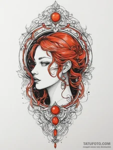 Tattoo sketch orange, concept art for tattoo,... - эскиз тату (№1756622405_0, 31.08.2025 06:40) — Tatufoto.com