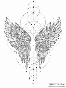 Tattoo sketch angel wings, ink illustration f... - эскиз тату (№1756623203_0, 31.08.2025 06:53) — Tatufoto.com