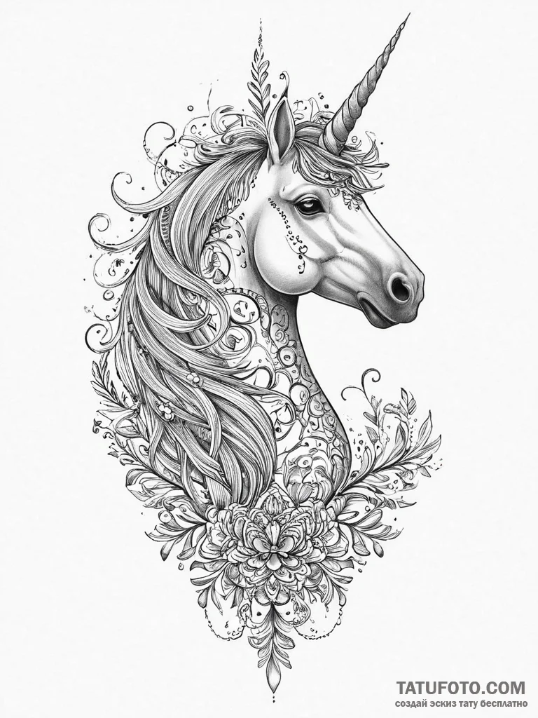Tattoo sketch unicorn tattoo, tattoo sketch d... - эскиз тату (№1756625209_0, 31.08.2025 07:26) — Tatufoto.com