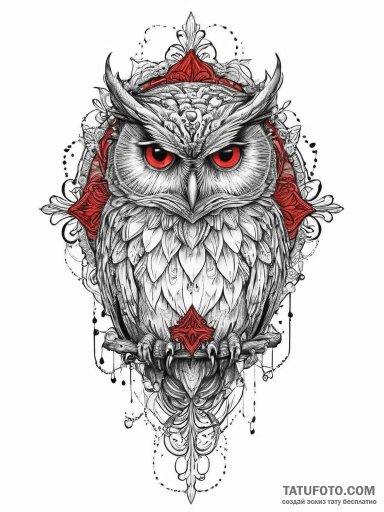 Tattoo sketch owl tattoo, tattoo drawing outl... - эскиз тату (№1756626411_0, 31.08.2025 07:46) — Tatufoto.com