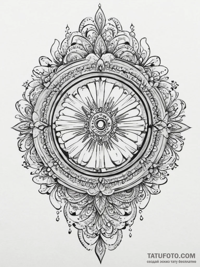 Tattoo sketch car wheel, ink illustration for... - эскиз тату (№1756627428_0, 31.08.2025 08:03) — Tatufoto.com