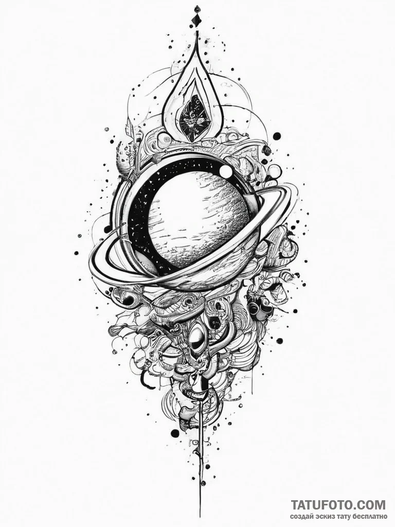 Tattoo sketch cosmic essence, artistic tattoo... - эскиз тату (№1756627627_0, 31.08.2025 08:07) — Tatufoto.com