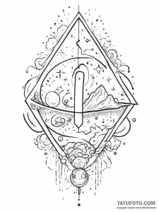 Tattoo sketch cosmic realm, ink illustration... - эскиз тату (№1756629033_0, 31.08.2025 08:30) — Tatufoto.com
