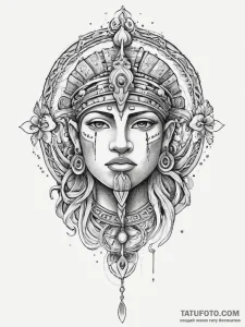 Tattoo sketch inca stonework with a god, arti... - эскиз тату (№1756629231_0, 31.08.2025 08:33) — Tatufoto.com