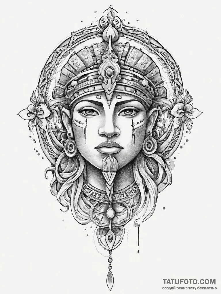 Tattoo sketch inca stonework with a god, arti... - эскиз тату (№1756629231_0, 31.08.2025 08:33) — Tatufoto.com