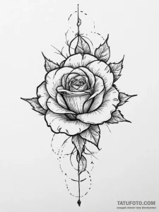 Tattoo sketch thorns and rose, tattoo line ar... - эскиз тату (№1756630839_0, 31.08.2025 09:00) — Tatufoto.com