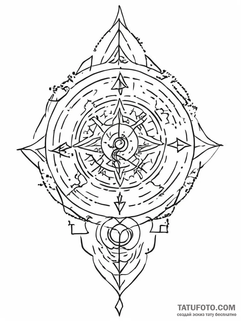 Tattoo sketch hieroglyphic symbol for "destin... - эскиз тату (№1756631034_0, 31.08.2025 09:03) — Tatufoto.com