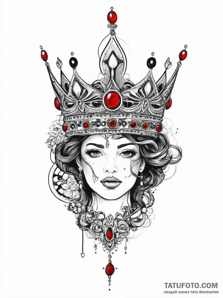 Tattoo sketch crown, artistic tattoo sketch,... - эскиз тату (№1756631641_0, 31.08.2025 09:14) — Tatufoto.com