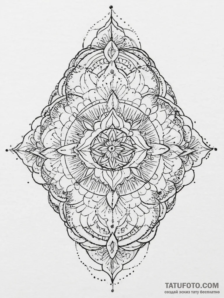 Tattoo sketch slavic embroidery pattern with... - эскиз тату (№1756632246_0, 31.08.2025 09:24) — Tatufoto.com