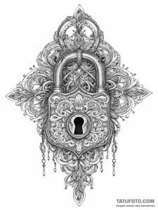Tattoo hands with a lock, tattoo drawing outl... - эскиз тату (№1756636060_0, 31.08.2025 10:27) — Tatufoto.com