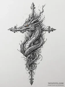 Tattoo sketch fire dragon fire, tattoo drawin... - эскиз тату (№1756638470_0, 31.08.2025 11:07) — Tatufoto.com