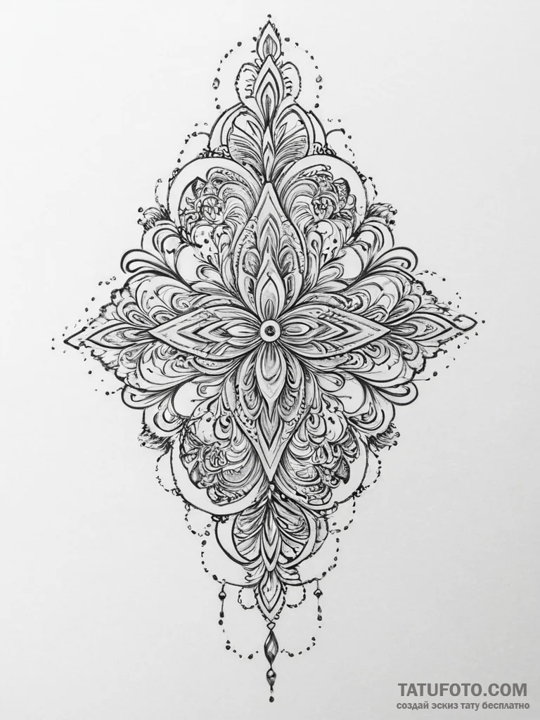 Tattoo sketch sacred charm, ink illustration... - эскиз тату (№1756638665_0, 31.08.2025 11:11) — Tatufoto.com