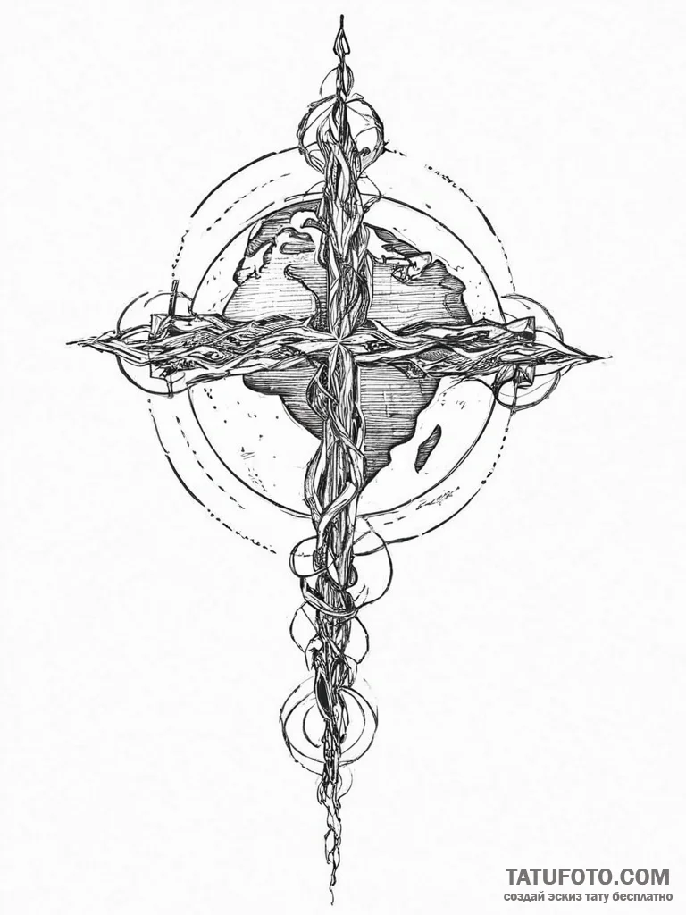 Tattoo sketch earth, concept art for tattoo,... - эскиз тату (№1756641682_0, 31.08.2025 12:01) — Tatufoto.com