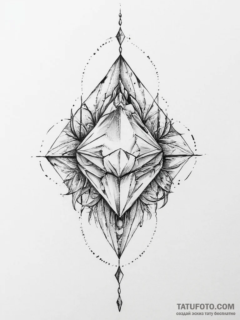 Tattoo sketch crystal - эскиз тату (№1756641882_0, 31.08.2025 12:04) — Tatufoto.com