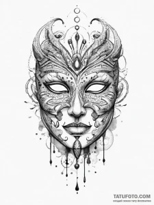 Tattoo sketch mask, tattoo sketch design, on... - эскиз тату (№1756645702_0, 31.08.2025 13:08) — Tatufoto.com
