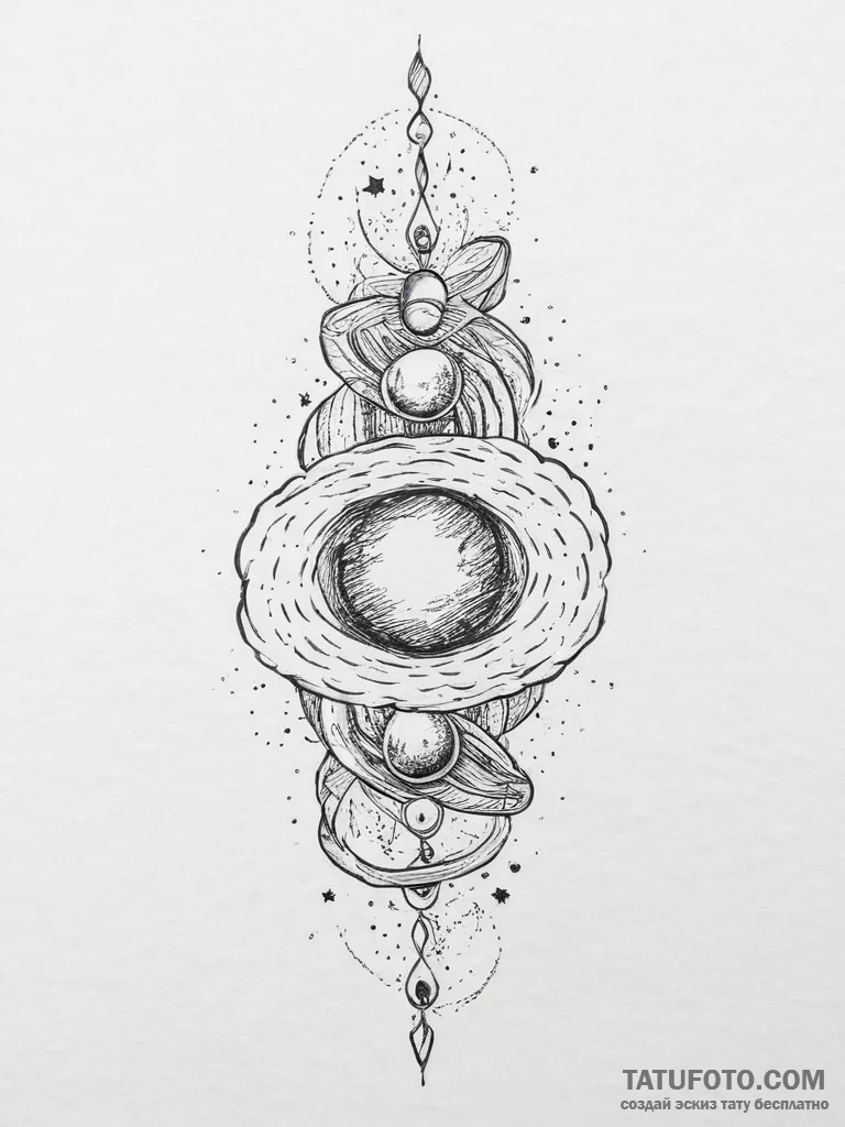 Tattoo sketch cosmic kingdom, artistic tattoo... - эскиз тату (№1756646905_0, 31.08.2025 13:28) — Tatufoto.com