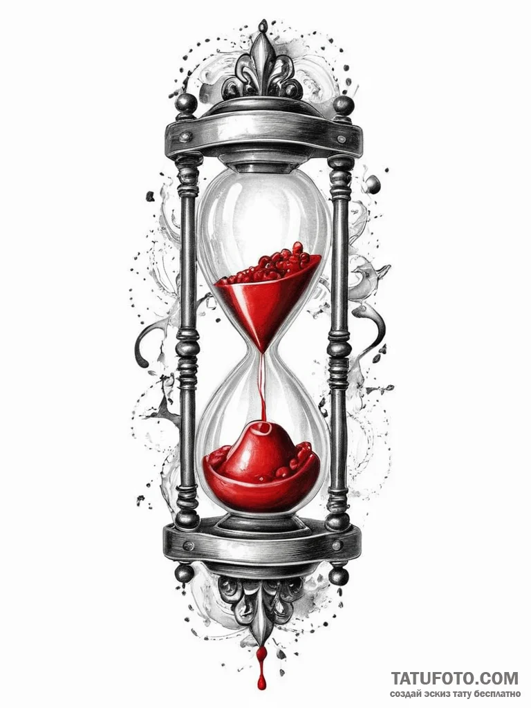 Tattoo sketch hourglass, tattoo sketch design... - эскиз тату (№1756647312_0, 31.08.2025 13:35) — Tatufoto.com