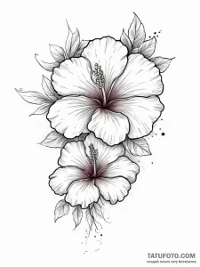 Tattoo sketch hibiscus flower - эскиз тату (№1756647710_0, 31.08.2025 13:41) — Tatufoto.com