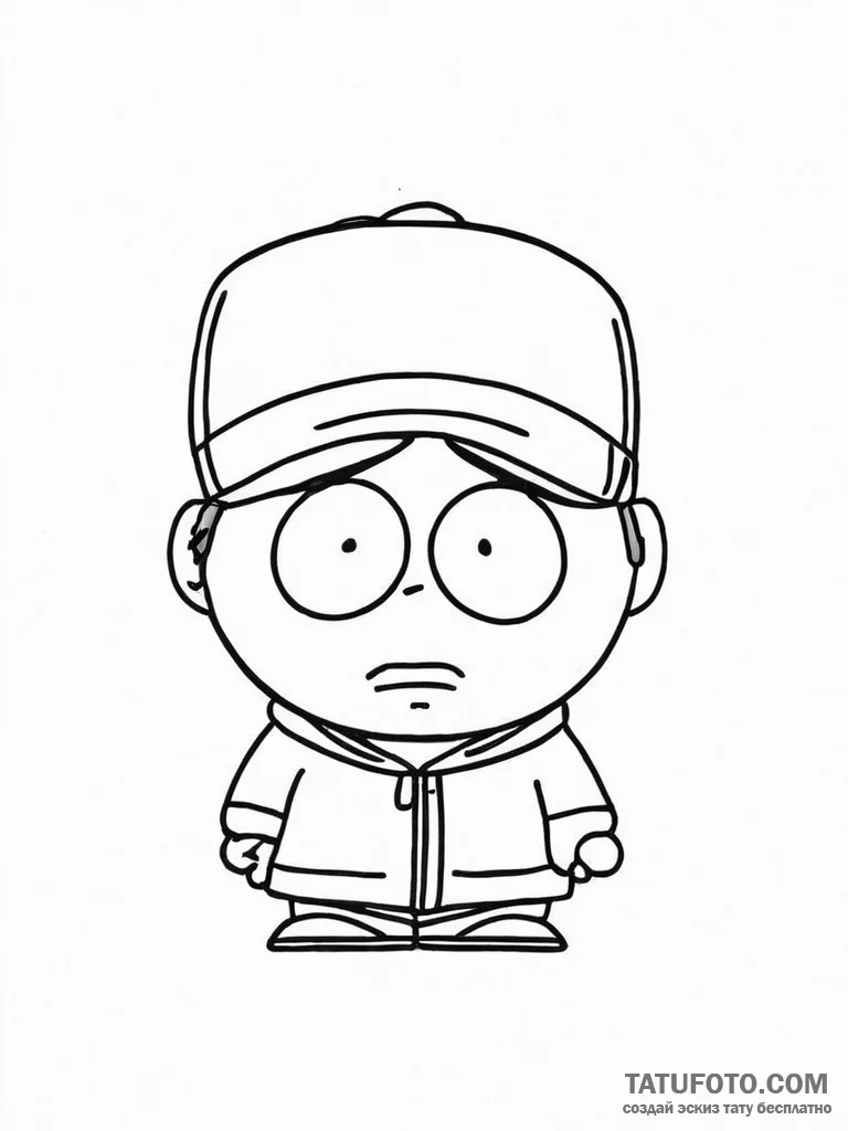 Tattoo sketch south park kyle - эскиз тату (№1756647915_0, 31.08.2025 13:45) — Tatufoto.com