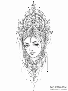 Tattoo sketch blessed portrayal - эскиз тату (№1756648520_0, 31.08.2025 13:55) — Tatufoto.com