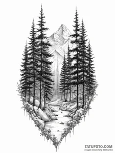 Tattoo sketch forest - эскиз тату (№1756650328_0, 31.08.2025 14:25) — Tatufoto.com