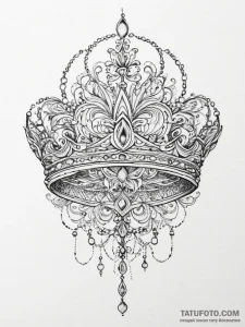 Tattoo sketch crown, ink illustration for tat... - эскиз тату (№1756651324_0, 31.08.2025 14:42) — Tatufoto.com