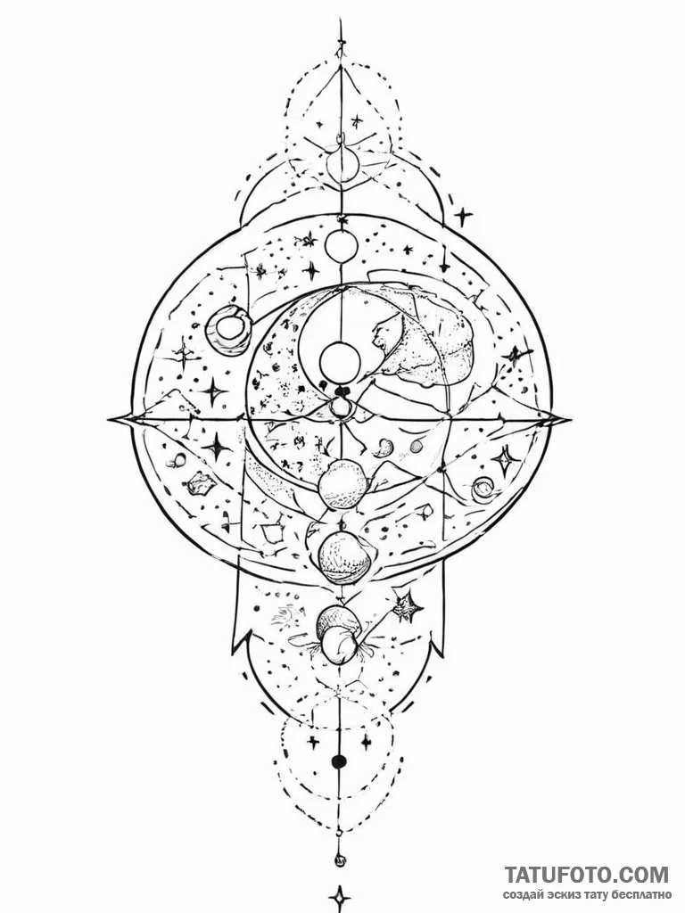 Tattoo sketch cosmic domain - эскиз тату (№1756652139_0, 31.08.2025 14:55) — Tatufoto.com