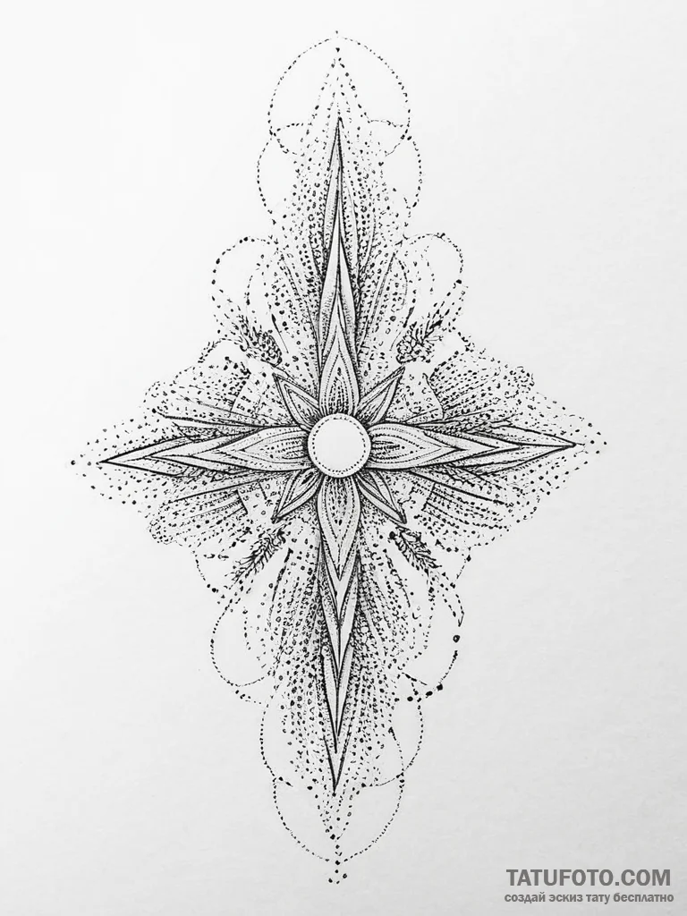 Tattoo sketch blessed existence, concept art... - эскиз тату (№1756654543_0, 31.08.2025 15:35) — Tatufoto.com