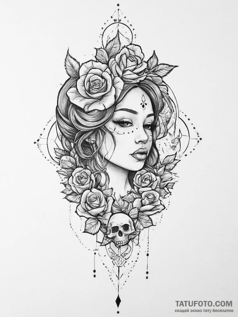 Tattoo sketch goddess tattoo, concept art for... - эскиз тату (№1756656558_0, 31.08.2025 16:09) — Tatufoto.com