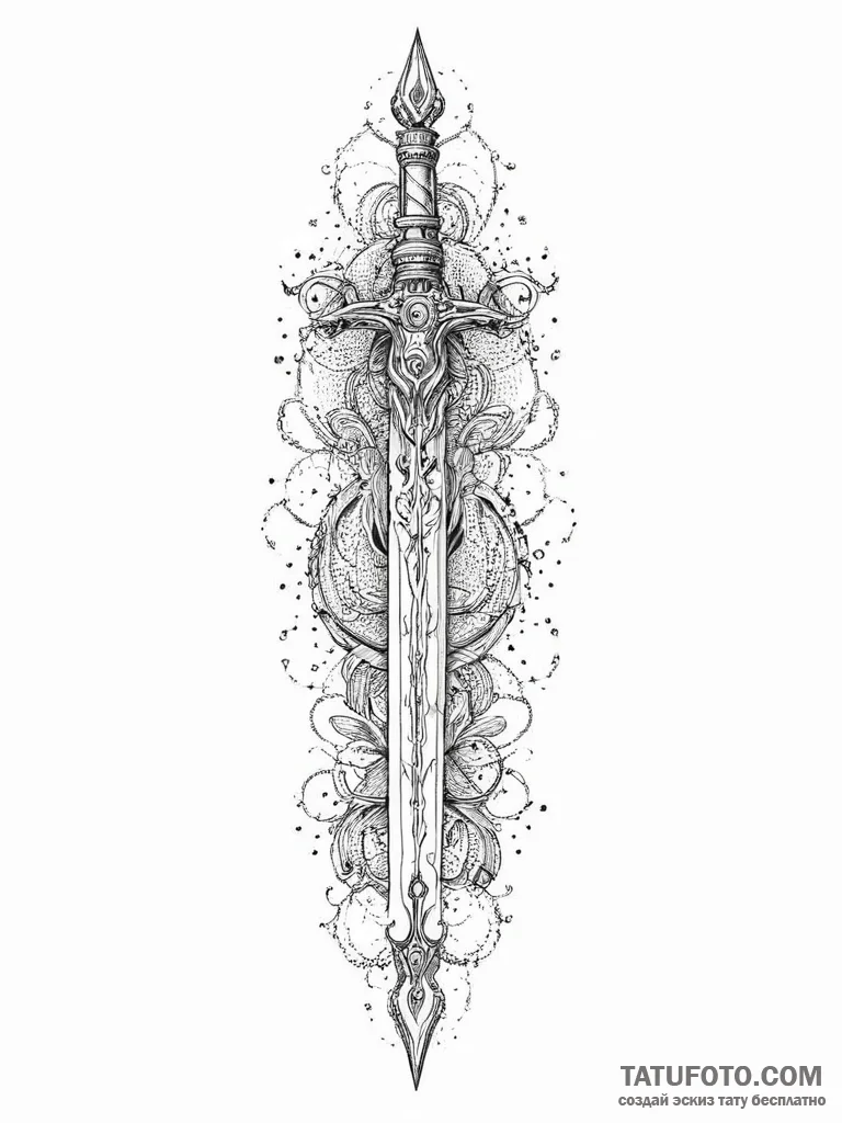Tattoo sketch cosmic sword, tattoo sketch des... - эскиз тату (№1756656754_0, 31.08.2025 16:12) — Tatufoto.com